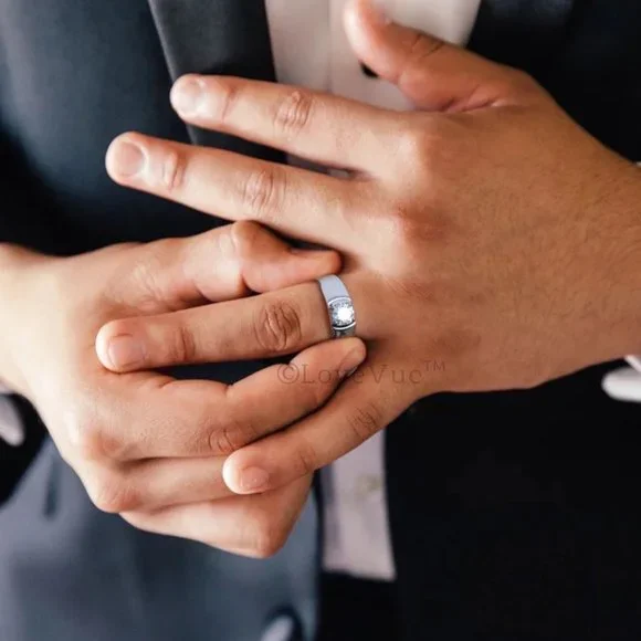 Certified 1ct. t.w. Diamond Solitaire Men Engagement Ring VVS1 GRA Certified - Picture 6 of 16